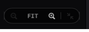 The floating zoom cluster at the bottom right of the bed, reading FIT