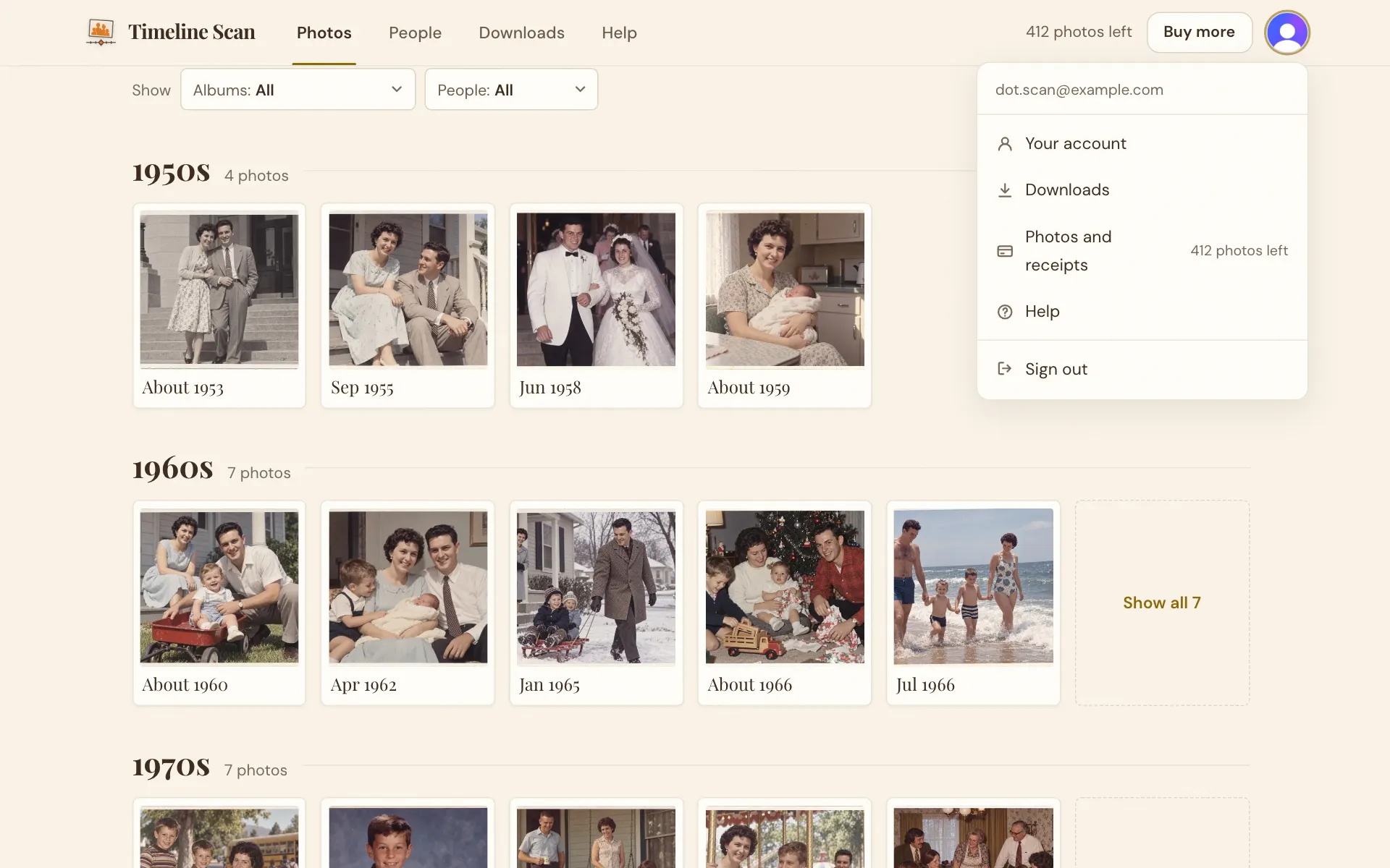 The menu under your picture, top right, with Your account at the top