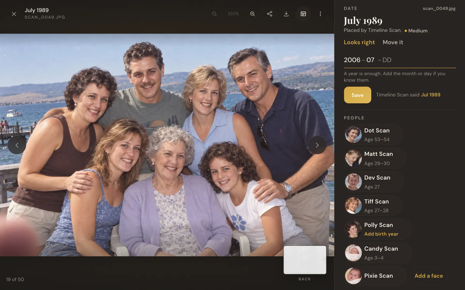A date field holding July 2006 with a Save button under it